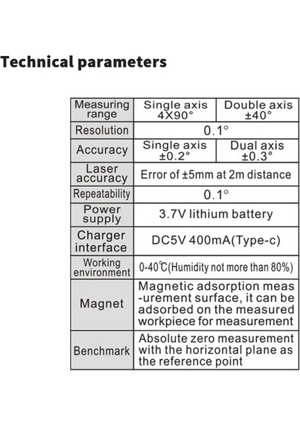 Braket Shahe Tip-C Şarj Dijital Inklinometre Lazer Iletki Açı Ölçüsü Lazer Seviye Cetveli Lazer Ölçüm Açısı Araçları (Yurt Dışından) fiyatları
