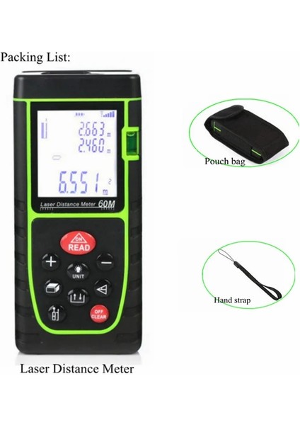 Yeşil 40M Amvolta 40M Lazer Uzaklık Ölçer 60M 80M 100M Telemetre Lazer Mesafe Ölçer Dijital Trena Lazer Mezura Mesafe Bulucu Cetvel (Yurt Dışından) fırsatları