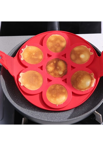 Gösterisi Olarak 7 Delik Yapışmaz Tava Yumurta Omlet Araçları Silikon Fantastik Yumurta Gözleme Yapımcısı Halka Mutfak Pişirme Kalıpları Flip Ocak Yumurta Kalıbı (Yurt Dışından)