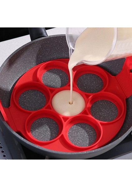 Gösterisi Olarak 7 Delik Yapışmaz Tava Yumurta Omlet Araçları Silikon Fantastik Yumurta Gözleme Yapımcısı Halka Mutfak Pişirme Kalıpları Flip Ocak Yumurta Kalıbı (Yurt Dışından)