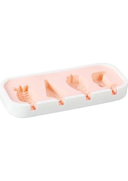 F 4 Hücre Büyük Boy Silikon Dondurma Kalıp Popsicle Kalıpları Dıy Ev Yapımı Tatlı Dondurucu Meyve Suyu Buz Pop Maker Kalıp Sopalarla (Yurt Dışından)