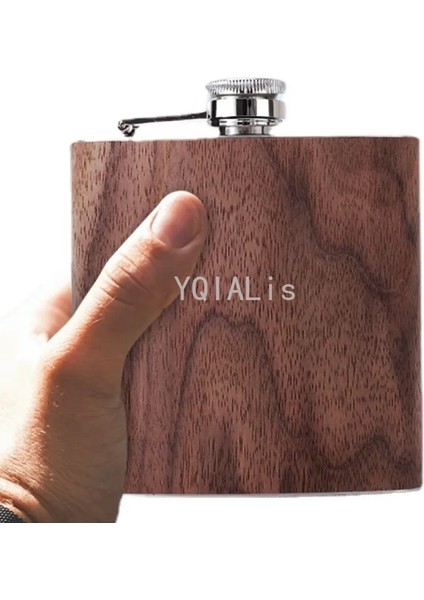 S2 150-200 ml Açık Taşınabilir Vintage Cep Şişesi Ahşap Tahıl Deri Viski Votka Sake Shochu Şişe Hediye Tasarım Özellikleri ile (Yurt Dışından)