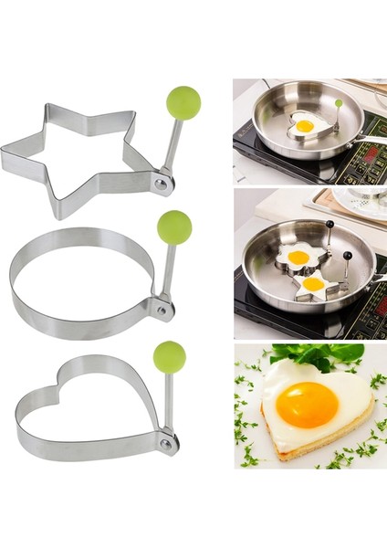 Çiçek Yumurta Pişiricisi Paslanmaz Çelik Kızarmış Yumurta Şekillendirici Gözleme Kalıp Omlet Kalıp Kızartma Yumurta Pişirme Araçları Mutfak Aksesuarları Gadget (Yurt Dışından)