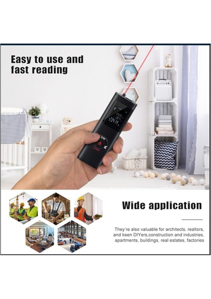 Yatay 40 M 40/60/80 M Akıllı Dijital Lazer Mesafe Ölçer Aralığı Taşınabilir Uzaklık Ölçer Mesafe Bulucu Mini El Mesafe Ölçme Aracı Ölçer (Yurt Dışından)