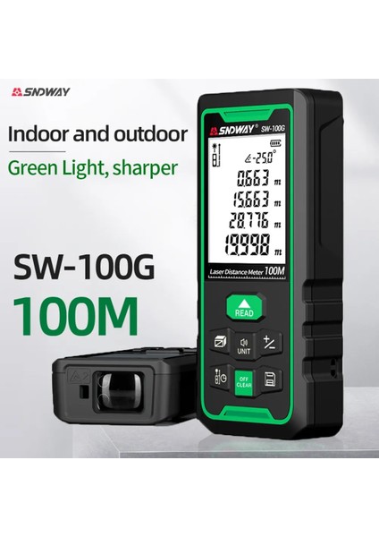 SW-MS50 Tasarrufu Sndway Lazer Uzaklık Ölçer Yüksek Hassasiyetli Rulet Lazer Mesafe Ölçer Ölçme 40M 100M 120M Dijital Mezura Mesafe Bulucu (Yurt Dışından)