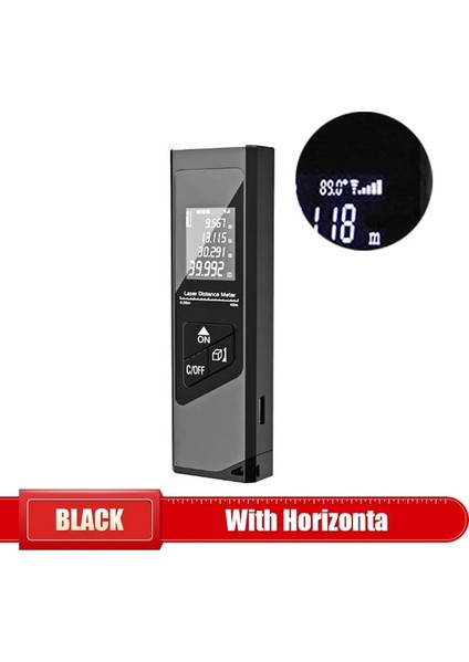 Siyah Horizonta 60M Lazer Mesafe Ölçer Uzaklık Ölçer Lazer Mezura Dijital Lazer Uzaklık Ölçer Açı Ölçüsü Mesafe Bulucu Inşaat Aracı (Yurt Dışından)