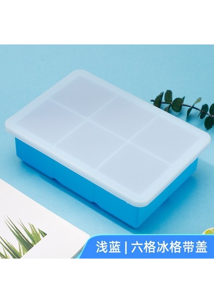 Kapaklı 6 Izgara 6 Izgara Buz Kalıbı Buz Için Silikon Kalıp Büyük Buz Küpü Kalıp Büyük Kare Buz Küpü Makinesi Kokteyl Viski Bar Aracı Mutfak Aletleri (Yurt Dışından)