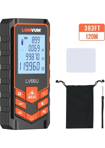 50M Lomvum Lazer Mesafe Bulucu LV66U Otomatik Seviye Mesafe Ölçer Elektronik Analiz Ölçüm Cihazı Uzaklık Ölçer 40M 80M 100M120M (Yurt Dışından) modelleri