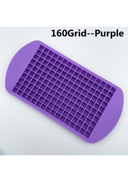 160 Izgara - Mor Buz 160 Izgara Mini Silikon Buz Tepsisi Buz Küpleri Katlanabilir Buz Kalıbı Buz Kırıcı Buz Izgara Tepsisi Küçük Kare Kalıp Buz Yapıcı Silikon Kalıp (Yurt Dışından)