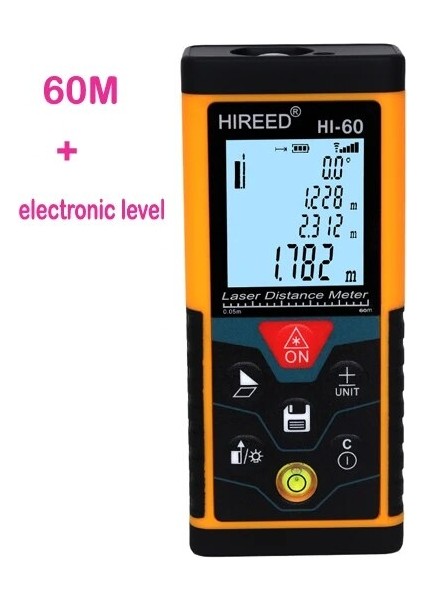 HI-60Q Sarı Hıreed 40M 100M 80M Elektronik Seviye El Uzaklık Ölçer Lazer Mesafe Ölçer Dijital Lazer Mesafe Bulucu Mezura Test Cihazı (Yurt Dışından)