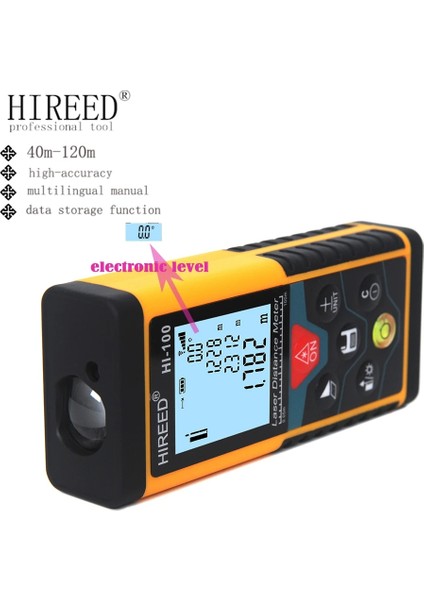 HI-60Q Sarı Hıreed 40M 100M 80M Elektronik Seviye El Uzaklık Ölçer Lazer Mesafe Ölçer Dijital Lazer Mesafe Bulucu Mezura Test Cihazı (Yurt Dışından) fiyatları