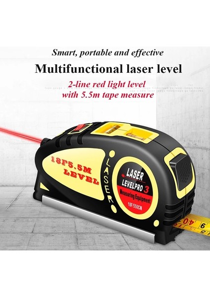 B Kızılötesi Lazer Seviyesi Horizon Dikey Şerit Metre Kızılötesi Lazer Seviye Hizalayıcı Kabarcıklar Cetvel Ölçme Teşhis Aracı (Yurt Dışından)