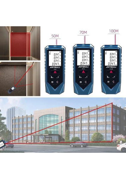 50M Artbull Lazer Mesafe Ölçer 100M 70M 50M Kızılötesi Telemetre Dijital Şerit Metre Lazer Metre (Yurt Dışından)