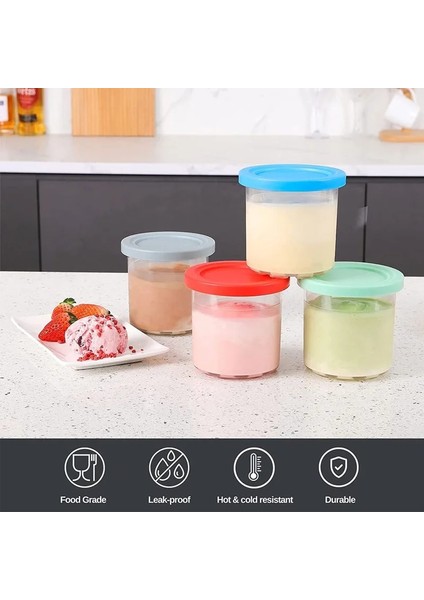 Pembe Kaşıkla 1 Adet Dondurma Pint Bardak Nınja-Creamı NC299AMZ/NC300S Serisi Dondurma Yapma Makinesi Değiştirmeleri Saklama Kavanozu Sızdırmazlık Kapaklı (Yurt Dışından)