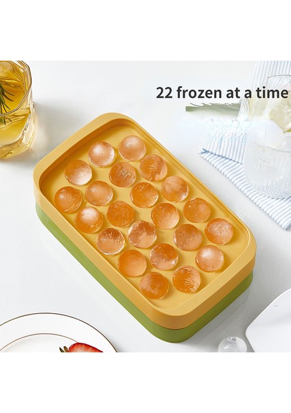 Sadece Ice Cube Tepsi C Pres Tipi Saklama Kutulu Yuvarlak Buz Küpü Tepsisi Hızlı Kalıptan Çıkarma Buz Küpü Kalıpları Bar Parti Mutfak Kare Konteyner Soğuk Içecek Seti (Yurt Dışından)