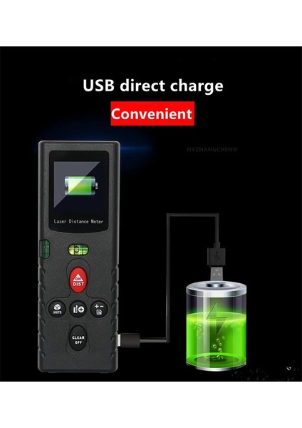 40 M Lazer Uzaklık Ölçer El Lazer Mesafe Ölçer LCD Dijital Ekran USB Şarj Diy Ev Geliştirme Bina Ölçü Araçları (Yurt Dışından)