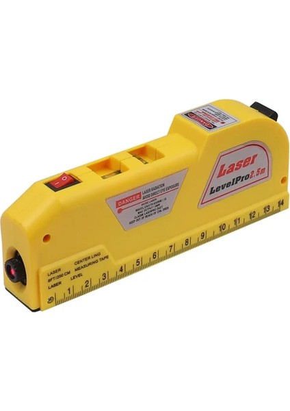 Sarı 4 In 1 Kızılötesi Lazer Seviye Bandı Çok Amaçlı Çapraz Çizgi Lazer Seviye Aracı Lazer Ölçüm Bandı Taşınabilir Kolay Kullanım RERI889 (Yurt Dışından)