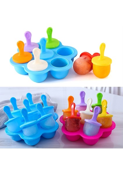 Mavi Dondurma Buz Pops Kalıp Taşınabilir Gıda Sınıfı Popsicle Kalıp Topu Makinesi Bebek Dıy Gıda Takviyesi Araçları Meyve Sarsıntı Aksesuarları (Yurt Dışından) modelleri