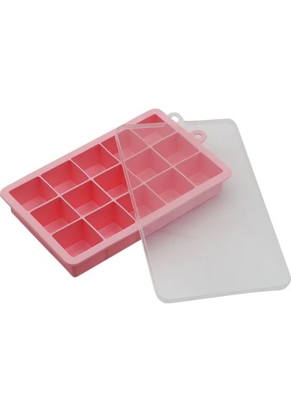 Skybluewith Kapak 15 Izgara Gıda Sınıfı Silikon Kare Şekli Buz Küpü Kalıp Gıda Sınıfı Bar Mutfak Aksesuarları Meyve Buz Küpü Makinesi Buz Tepsisi (Yurt Dışından) fırsatları