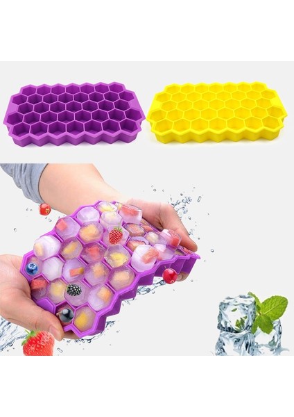 Mor 37 Yaratıcı Buz Küpü Petek Tepsi Silikon Kalıp Dıy Şekil Ray Krem Parti Bar Soğuk Araçlar Makinesi Popsicle Mutfak Aksesuarları (Yurt Dışından) indirimleri