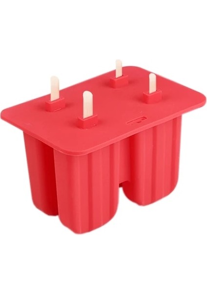 4 Delik Kırmızı Silikon Dondurma Kalıp Makinesi Küp Ev Çocuk Mutfak Yemek Bar Gadget Araçları Aksesuarları Malzemeleri Dondurma Silikon Kalıp (Yurt Dışından)