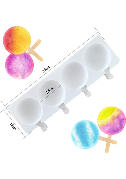 G503341 8/4/1 Delik Silikon Dondurma Kalıp Buz Pop Küp Popsicle Varil Kalıp Tatlı Dıy Kalıp Makinesi Aracı Dondurma Çubuğu (Yurt Dışından)