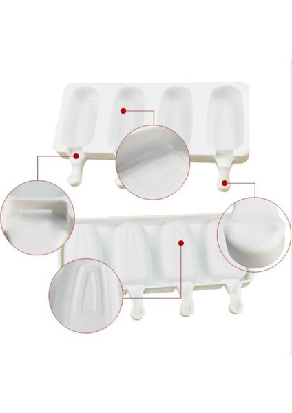 G503341 8/4/1 Delik Silikon Dondurma Kalıp Buz Pop Küp Popsicle Varil Kalıp Tatlı Dıy Kalıp Makinesi Aracı Dondurma Çubuğu (Yurt Dışından) indirimleri