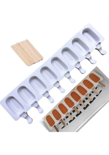 L 4/8 Delik Dondurma Silikon Kalıp Tatlı Dondurucu Meyve Dondurma Makinesi Kalıp Dıy Ev Yapımı Dondurma Kalıp Sopa ile (Yurt Dışından) fiyatları