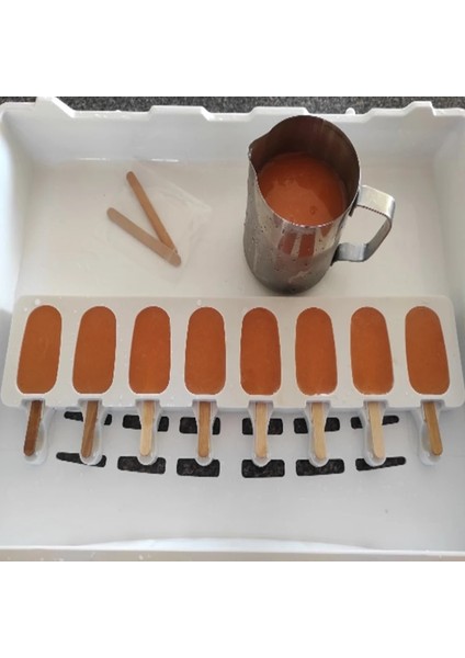 L 4/8 Delik Dondurma Silikon Kalıp Tatlı Dondurucu Meyve Dondurma Makinesi Kalıp Dıy Ev Yapımı Dondurma Kalıp Sopa ile (Yurt Dışından) fırsatları