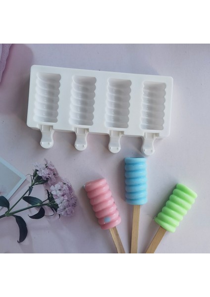 Beyaz Dondurma Kalıp Silikon Buz Kalıp Popsicle Buz Küpü Pop Kalıp Dıy Şeker Puding Kek Aksesuarları Yapma Pişirme Araçları (Yurt Dışından) fırsatları
