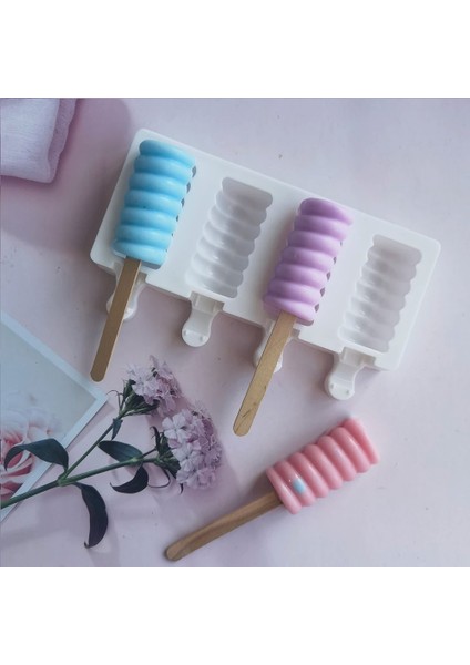 Beyaz Dondurma Kalıp Silikon Buz Kalıp Popsicle Buz Küpü Pop Kalıp Dıy Şeker Puding Kek Aksesuarları Yapma Pişirme Araçları (Yurt Dışından) indirimleri