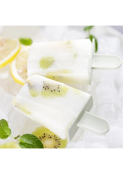 Yeşil Popsicle Kalıpları 4 Delik Dondurulmuş Kalıplar Dıy Püreler Yoğurt Puding Dondurma Yapma Makinesi Plastik Dayanıklı Kalıplar Dondurulmuş Aracı (Yurt Dışından)