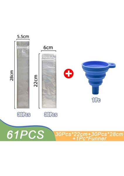61 Adet Mix ve Huni Tek Kullanımlık Şeffaf Dondurma Torbaları Buz Kalıp Çantaları Popsicle Çantaları Dondurma Suyu Yoğurt Çikolata Buz Torbaları Mutfak Aksesuarları (Yurt Dışından) fiyatları