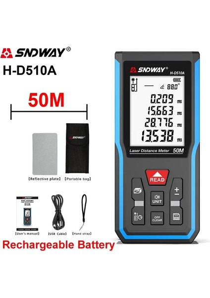 SW-TG50 50M Sndway Lazer Mesafe Ölçer 40M 50M 100M 120M Uzaklık Ölçer Trena Lazer Bant Mesafe Bulucu Dijital Rulet Cetvel (Yurt Dışından) fırsatları