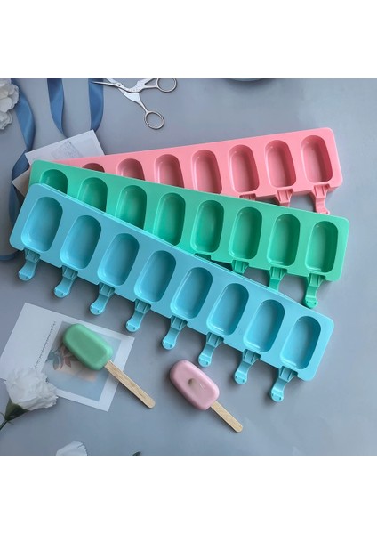 Pembe Silikon Dondurma Kalıp Dıy Çikolata Tatlı Popsicle Kalıpları Tepsi Buz Küpü Makinesi Ev Yapımı Araçları Yaz Parti Malzemeleri (Yurt Dışından) modelleri