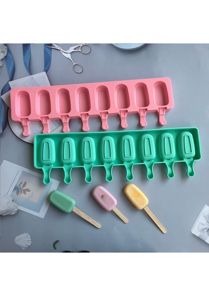 Pembe Silikon Dondurma Kalıp Dıy Çikolata Tatlı Popsicle Kalıpları Tepsi Buz Küpü Makinesi Ev Yapımı Araçları Yaz Parti Malzemeleri (Yurt Dışından) fırsatları