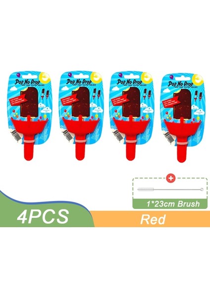 4 Adet Kırmızı Yeni Damlama Geçirmez Popsicle Raf Damla Ücretsiz Buz Tutucu Hiçbir Karışıklık Ücretsiz Dondurulmuş Davranır Raf Popsicle Tutucu Çocuklar Için Saman ile Dondurma (Yurt Dışından) fiyatları