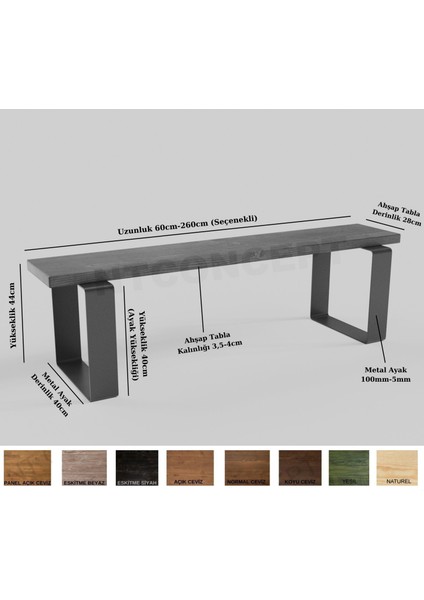 Masif Ağaç BANK/CEVIZ/280 Cm/