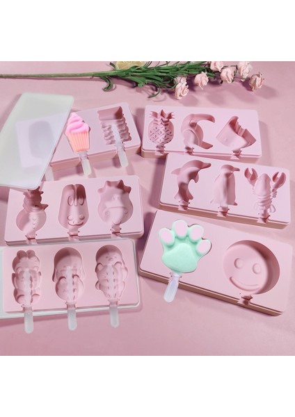 50PCS-AHŞAP Kaplı Dondurma Silikon Kalıp Karikatür Dondurma Popsicle Silikon Öğütücü Dıy Popsicle Kalıp Buz Küpü Makinesi Renk Rastgele (Yurt Dışından) indirimleri