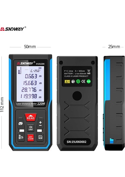 SW-MS50 Tasarruflu Sndway Lazer Mesafe Ölçer 50M 70M 100M 120M Uzaklık Ölçer Dijital Mesafe Bulucu Trena Rulet Cetvel Mesafe Ölçüm Bandı (Yurt Dışından) indirimleri
