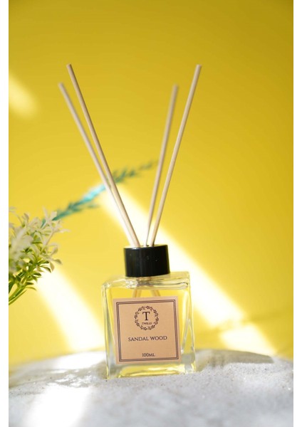 Oda Kokusu Kare Bambu Çubuklu Sandalwood Fresh Ortam Ev ve Oda Kokusu Twılls
