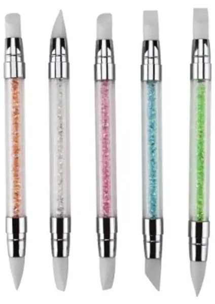 Kırmızı 1 Adet Rhinestone Nail Art Fırçalar Silikon Kafa Tırnak Fırçası Kalem Akrilik Saplı (Yurt Dışından)