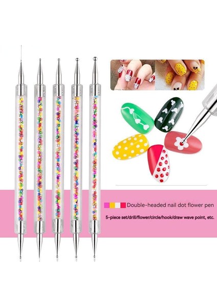 1 2 Yollu Süsleyen Kalem Aracı Nail Art Ucu Çok Renkli Süsleyen Aracı Set Nokta Boya Manikür Seti Kabartma Desen Kil Şekillendirici (Yurt Dışından) fiyatları