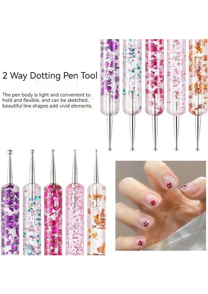 1 2 Yollu Süsleyen Kalem Aracı Nail Art Ucu Çok Renkli Süsleyen Aracı Set Nokta Boya Manikür Seti Kabartma Desen Kil Şekillendirici (Yurt Dışından) modelleri