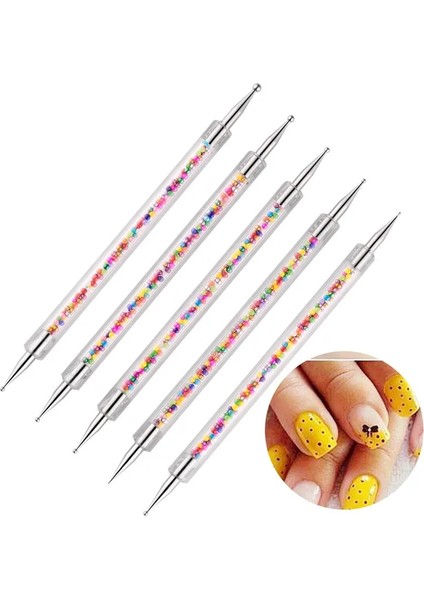 1 2 Yollu Süsleyen Kalem Aracı Nail Art Ucu Çok Renkli Süsleyen Aracı Set Nokta Boya Manikür Seti Kabartma Desen Kil Şekillendirici (Yurt Dışından) fırsatları