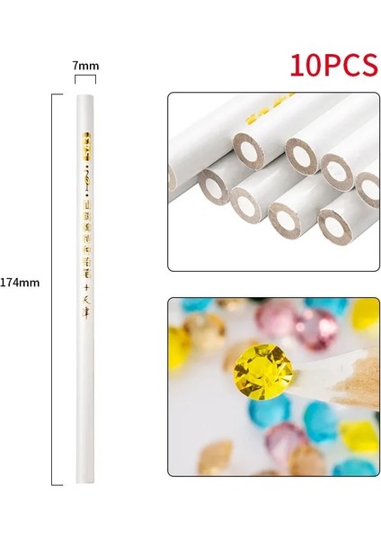 17.5cm-10 Adet 10 Adet Süsleyen Kalem Kristal Pick Up Kalem Nail Art Rhinestones Toplama Araçları Dıy Elbise Boncuk Seçici Elmas Kalem (Yurt Dışından)