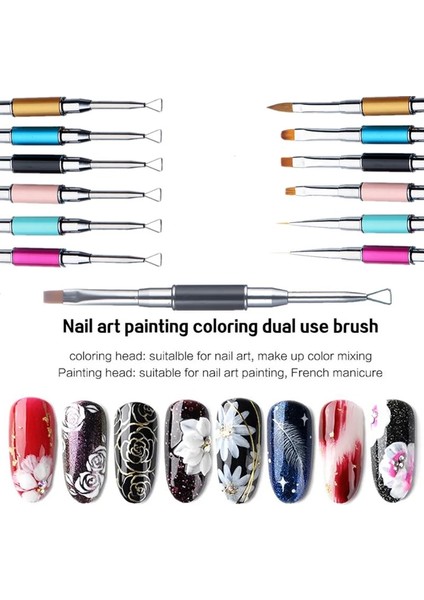 Açık Sarı Çok Fonksiyonlu Çift Salon Manikür Uzatma Jel Çift Kafa Tırnak Boyama Kalem Fırça (Yurt Dışından) fiyatları