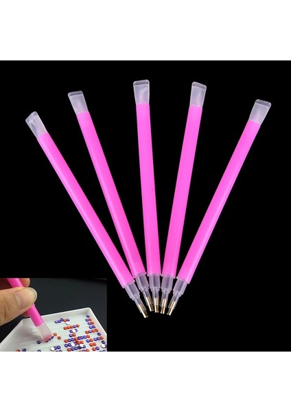 5 Adet Çift Uçlu Tırnak Taklidi Boncuk Seçici Pembe Mücevher Strass Seçici Süsleyen Kalem Manikür Dıy Tırnak Sanat Toplama Aracı (Yurt Dışından)