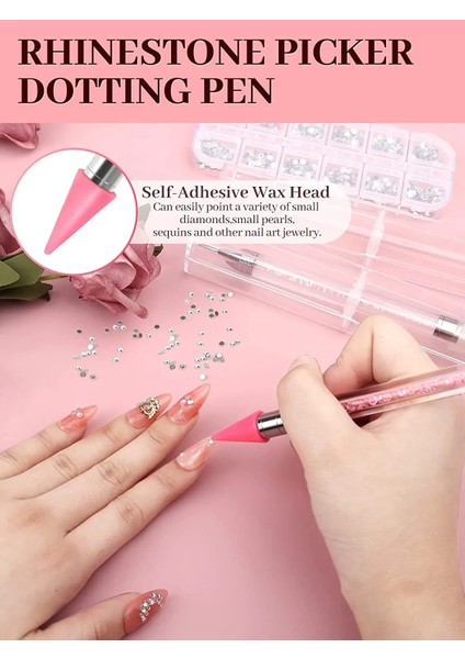1 Adet Tırnak Taklidi Seçici Süsleyen Kalem, Rhinestones Için Balmumu Kalem, Çift Uçlu Yapay Elmas Taşlar Kristaller Çıtçıt Seçici Balmumu Kalem (Yurt Dışından) fırsatları