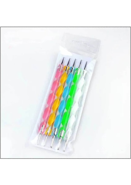 Set Başına 5 Adet 5 Adet 2 Yollu Nail Art Süsleyen Kalemler Boyama Çizim Ipuçları Taklidi Seçici Glitter Kalem Jel Lehçe Çiviler Nokta Fırça Manikür Seti (Yurt Dışından)